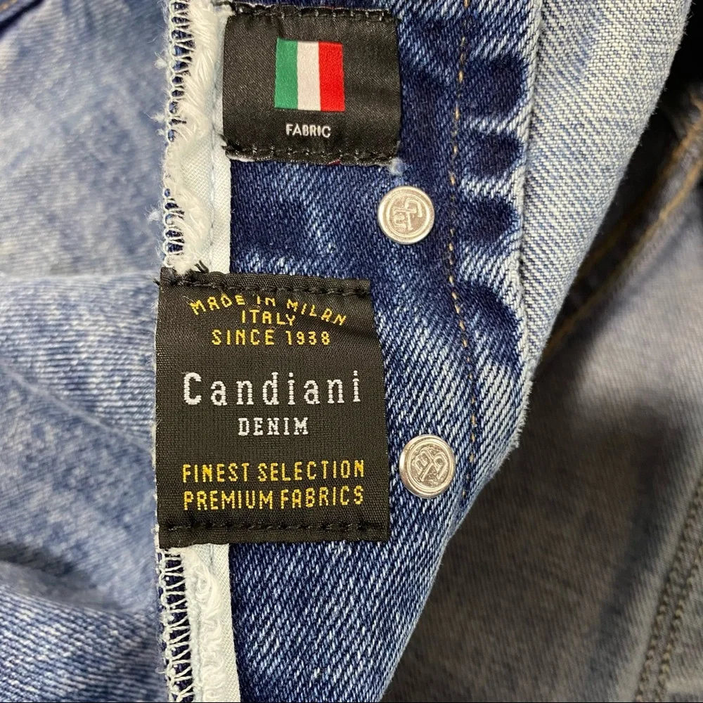 rosa cha Selvedge Jeans Womens Candiani Denim Italy Button Fly Distressed - Picture 8 of 15